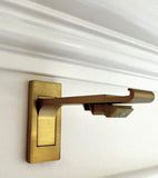 Designer Satin Brass Modern Channel Rod (1 1/8" Diameter) Wall Mount Drapery Hardware with Smooth Gliding Ball Carriers.
