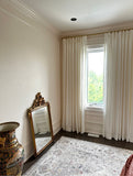 Designer Satin Brass Modern Channel Rod (1 1/8" Diameter) Wall Mount Drapery Hardware with Smooth Gliding Ball Carriers.