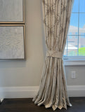 Eleanor Damask Custom Designer Viscose Drapery Panels.