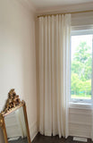 Designer Satin Brass Modern Channel Rod (1 1/8" Diameter) Wall Mount Drapery Hardware with Smooth Gliding Ball Carriers.