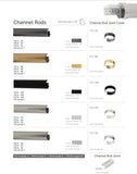 Designer Satin Brass Modern Channel Rod (1 1/8" Diameter) Wall Mount Drapery Hardware with Smooth Gliding Ball Carriers.
