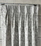 Aquaviva Designer Cotton Drapery Collection. Custom Pinch Pleat, French Pleat Designer Drapery Panels. Made in Canada. 15 fabric colors.