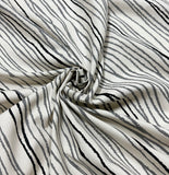 Soft, breathable 100% cotton shirting fabric with an even striped pattern.Great for draws, shades and pillows