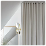 Custom Ripple Fold Blackout Linen Drapery "Zoi" in 6 colors. S-fold linen blackout drapery.