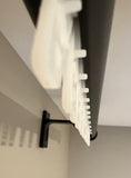 Designer Black Modern Channel Rod (1 1/8" Diameter) Wall Mount Drapery Hardware with Smooth Gliding Ball Carriers.