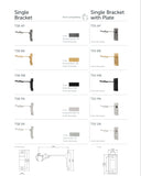 Designer Satin Brass Modern Channel Rod (1 1/8" Diameter) Wall Mount Drapery Hardware with Smooth Gliding Ball Carriers.