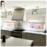 Pure Natural Washed Linen Custom Roman Shades made in Canada. Functional Roman Shades with Chain Mechanism .