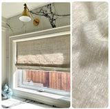 Pure Natural Washed Linen Custom Roman Shades made in Canada. Functional Roman Shades with Chain Mechanism .