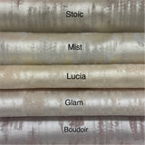 Aquaviva Designer Cotton Drapery Collection. Custom Pinch Pleat, French Pleat Designer Drapery Panels. Made in Canada. 15 fabric colors.