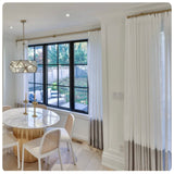 French pleat Two Tone Design Drapery Panels by HFDrapery Studio.