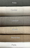 White linen fabric, gray, ivory, natural,