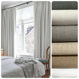 Midnight Premium Custom Blackout Faux Linen Drapery in 6 colors.