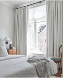 Midnight Premium Custom Blackout Faux Linen Drapery in 6 colors.