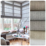 Sheer Linen Flat Roman Shades. Custom Made Fully Functional Roman Shades.