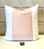HFStudio Designer Decorative Blush Linen and Velvet Color Block cushions and pillows.