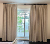 Barista Linen Drapery Panels in 8 colors. Tightly woven and substantially weighted linen fabric.