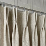 Custom Washed Linen Oatmeal drapery panels.