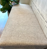 Herringbone Tweed custom bench cushions. Performance fabric.