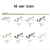Traditional Designer Drapery Rods in 6.5ft, 8.5ft, 16ft .Diameter 1-1/8". Wall Mount.