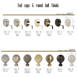 Traditional Designer Drapery Rods in 6.5ft, 8.5ft, 16ft .Diameter 1-1/8". Wall Mount.