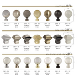 Traditional Designer Drapery Rods in 6.5ft, 8.5ft, 16ft .Diameter 1-1/8". Wall Mount.