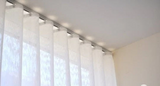 Custom Ripplefold Drapery Hardware.  6ft, 8ft, 12ft, 16ft White Channel Tracks. Ceiling and Wall mount.