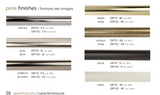 Traditional Designer Drapery Rods in 6.5ft, 8.5ft, 16ft .Diameter 1-1/8". Wall Mount.