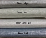 Shimmer Linen Drapery Collection. Modern Silver Metallic and Gold Slubby Linen Drapes.