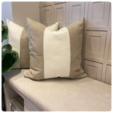HFStudio Designer Two Toned Linen Color Block Decorative pillows.