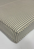 Pinstripe 100% Cotton Custom Bench Cushions with Piping. Made in Canada.