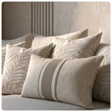 Luxury Washed Linen Lumbar Pillow with Designer Trim – Custom Sizes Available