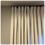 Designer Black Modern Channel Rod (1 1/8" Diameter) Wall Mount Drapery Hardware with Smooth Gliding Ball Carriers.