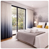 Ombré Custom Designer Drapery Panels. Gradient from Black to White Linen Curtains.