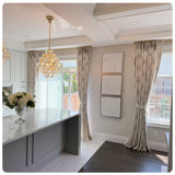 Eleanor Damask Custom Designer Viscose Drapery Panels.