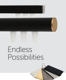 Designer Double Channel Curtain Rod - 1 1/8" Modern Wall Mount Drapery Track System (5 Finishes)