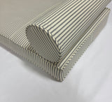 Pinstripe 100% Cotton Custom Bench Cushions with Piping. Made in Canada.