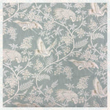 Light Blue Birds and Floral Organic Cotton Custom Roman Shades made in Canada. Functional Roman Shades with Chain Mechanism .