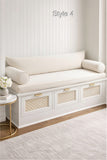 Luxury Custom Bench Cushion Set - Super Plush Velvet - Light French Blue (Includes Bolsters & Backrest)