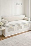 Luxury Custom Bench Cushion Set - Super Plush Velvet - Light French Blue (Includes Bolsters & Backrest)