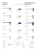 Designer Double Channel Curtain Rod - 1 1/8" Modern Wall Mount Drapery Track System (5 Finishes)