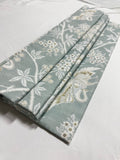 Light Blue Birds and Floral Organic Cotton Custom Roman Shades made in Canada. Functional Roman Shades with Chain Mechanism .