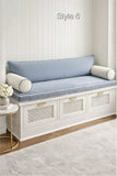 Luxury Custom Bench Cushion Set - Super Plush Velvet - Light French Blue (Includes Bolsters & Backrest)