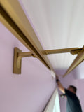 BRASS CURTAIN HARDWARE.DOUBLE ROD FOR SHEERS AND BLACKOUT CURTAINS.
Best brackets for installation.