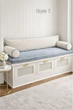 Luxury Custom Bench Cushion Set - Super Plush Velvet - Light French Blue (Includes Bolsters & Backrest)