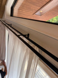 Designer Double Channel Curtain Rod - 1 1/8" Modern Wall Mount Drapery Track System (5 Finishes)