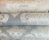 Eleanor Damask Custom Designer Viscose Drapery Panels.
