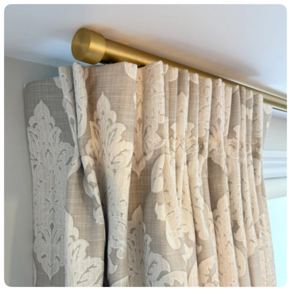 Eleanor Damask Custom Designer Viscose Drapery Panels.