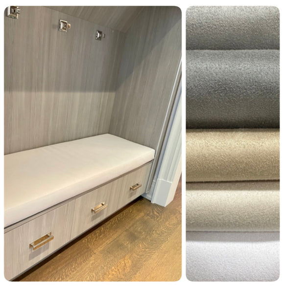 Custom Bench Cushions: Dolce Faux Suede Performance Fabric (Window Seat, Mudroom, Hallway)