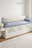 Luxury Custom Bench Cushion Set - Super Plush Velvet - Light French Blue (Includes Bolsters & Backrest)