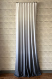 Ombré Custom Designer Drapery Panels. Gradient from Black to White Linen Curtains.